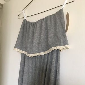 STRAPLESS MAXI  long summer DRESS RUFFLE FLOUNCE